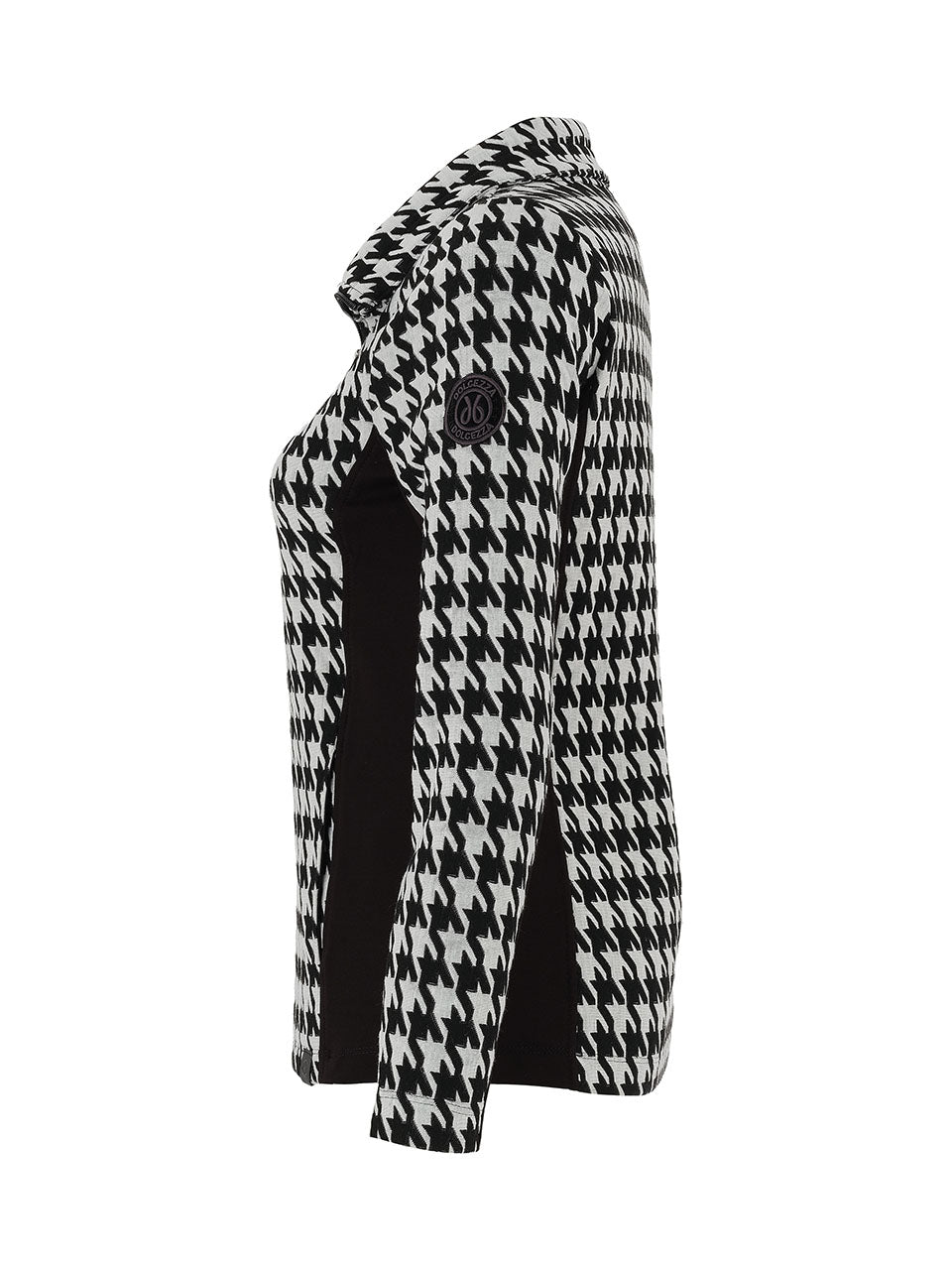 Zip Front Houndstooth Collared Jacket. Style DOLC75103