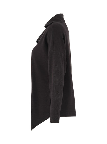 Diagonal Zipper Asymmetrical Bottom Hem Top. Style DOLC75171