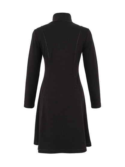 Fit & Flare Zip Pockets Sparkle Seams Dress. Style DOLC75177