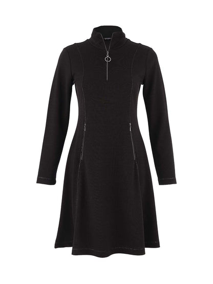 Fit & Flare Zip Pockets Sparkle Seams Dress. Style DOLC75177