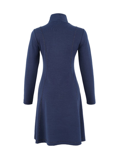 Fit & Flare Zip Pockets Sparkle Seams Dress. Style DOLC75177