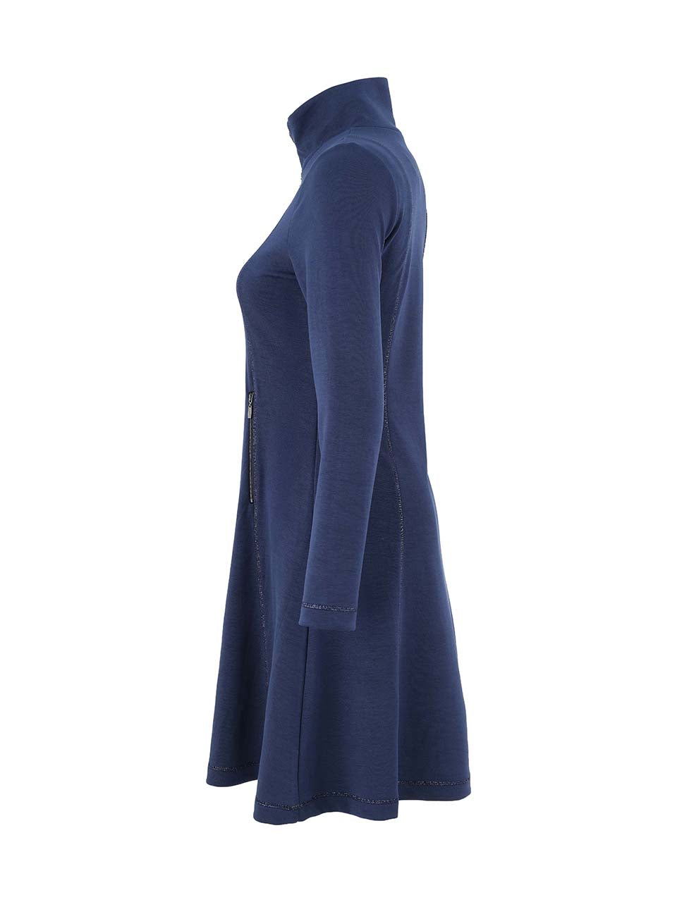 Fit & Flare Zip Pockets Sparkle Seams Dress. Style DOLC75177