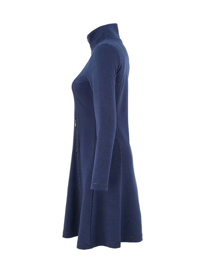 Fit & Flare Zip Pockets Sparkle Seams Dress. Style DOLC75177