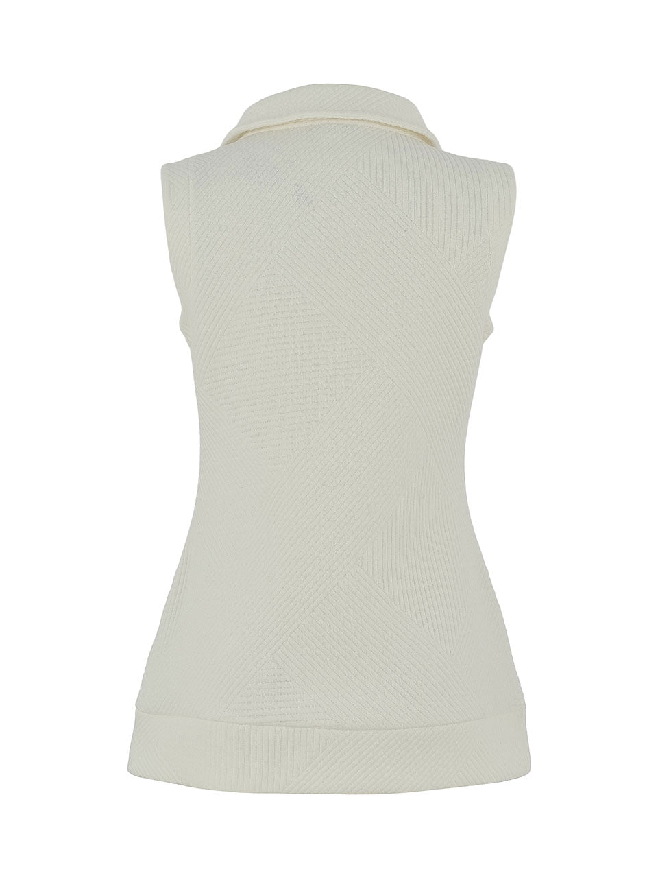 Zip Front Cream Colour Textured Vest. Style DOLC75193