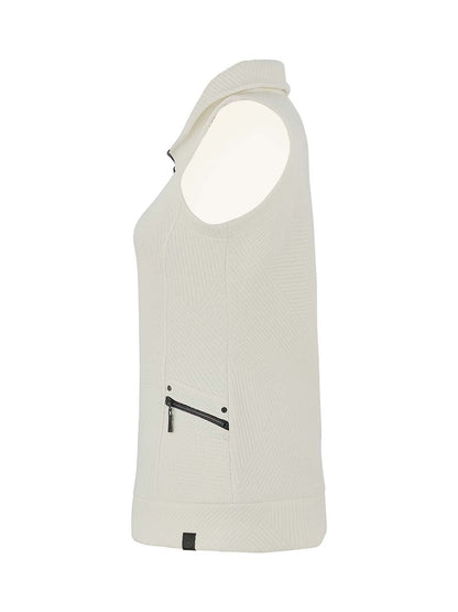 Zip Front Cream Colour Textured Vest. Style DOLC75193
