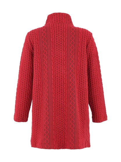 Button Front Cable Knit Jacket . Style DOLC75210