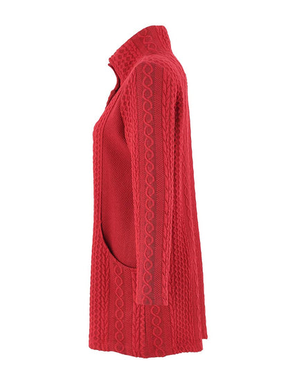 Button Front Cable Knit Jacket . Style DOLC75210