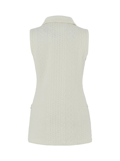 Cable Knit Collared Vest. Style DOLC75214