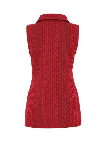 Cable Knit Collared Vest. Style DOLC75214
