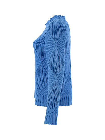 Bright Colour Knitted Mock Neck Sweater. Style DOLC75306