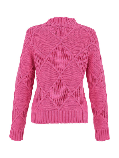 Bright Colour Knitted Mock Neck Sweater. Style DOLC75306