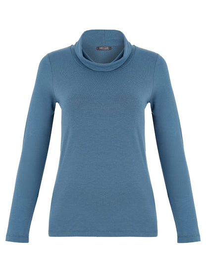 Cowl Neck Long Sleeve Pullover Top. Style DOLC75554