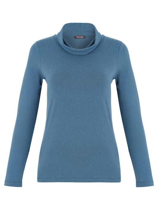 Cowl Neck Long Sleeve Pullover Top. Style DOLC75554
