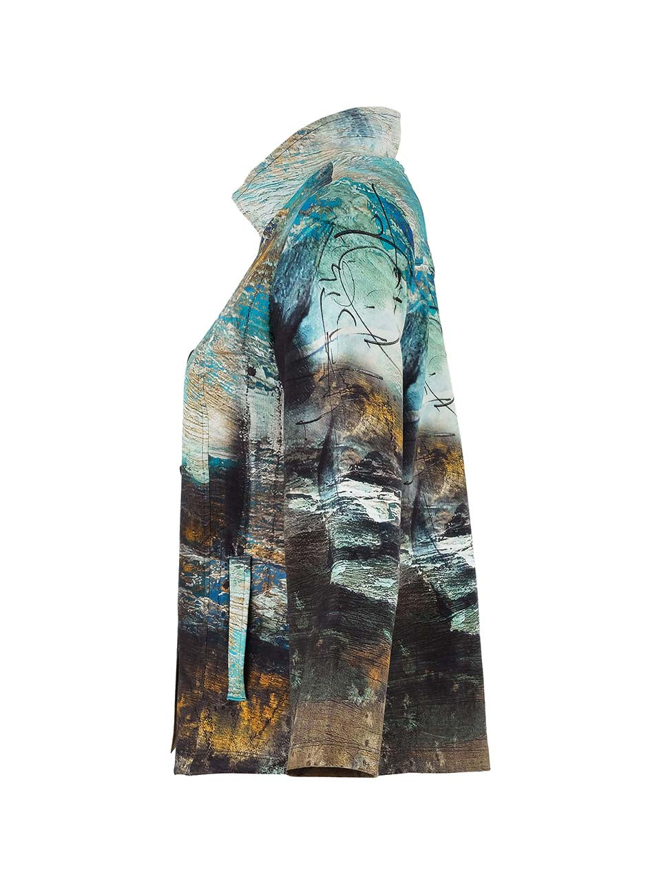 "Life's Too Short" Artist Print Button Front Jacket. Style DOLC75606
