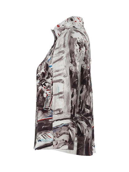 "Piano Blues" Artist Print Button Front Jacket. Style DOLC75699