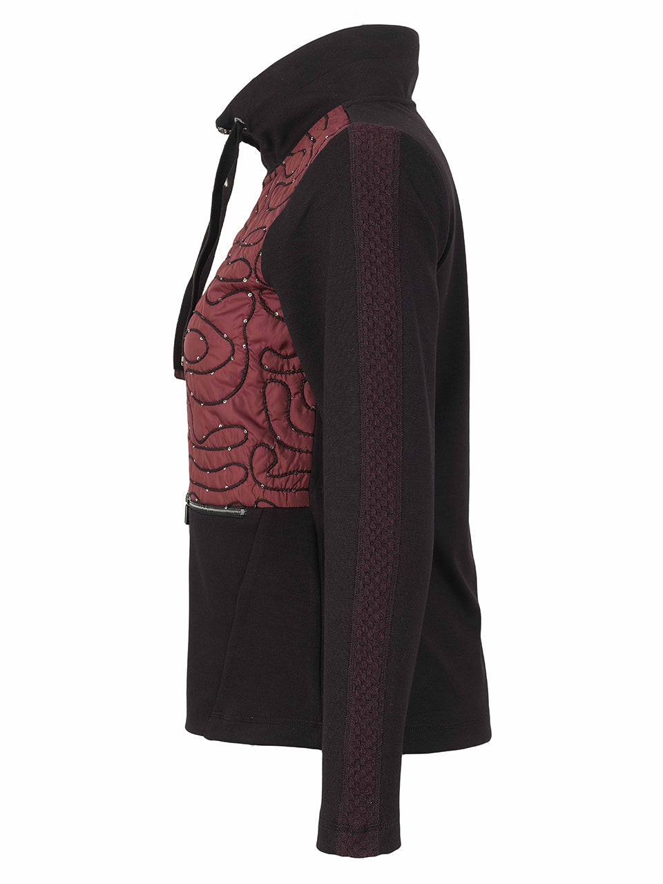 Quilted Front Swirl & Sequin Design Jacket. Style DOLC76144
