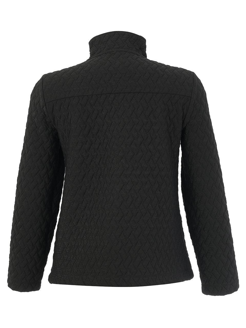 Zip Front Stand Collar Textured Fabric Jacket. Style DOLC76192