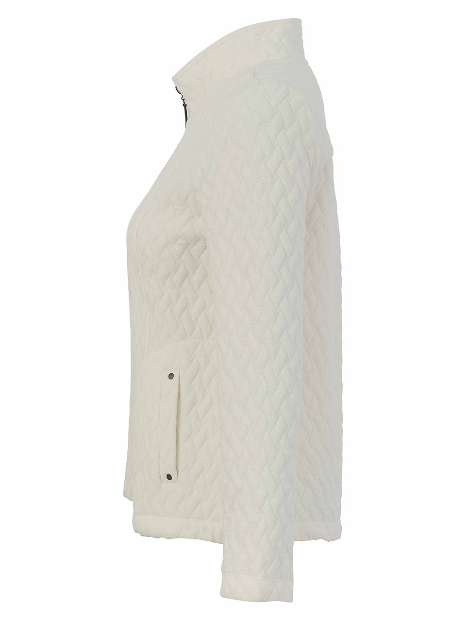 Zip Front Stand Collar Textured Fabric Jacket. Style DOLC76192