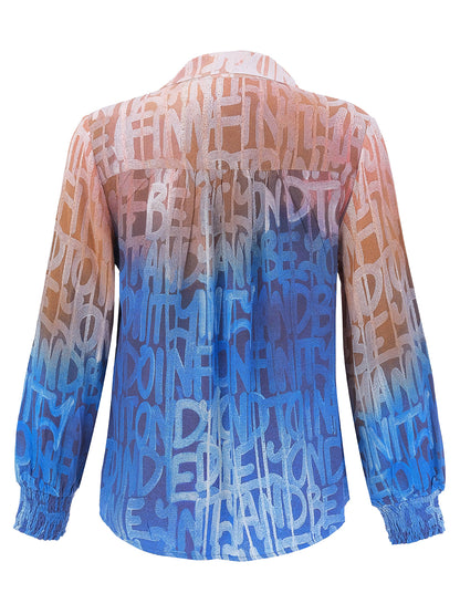 "To Infinity And Beyond" Artist Print Button Front Blouse. Style DOLC76624