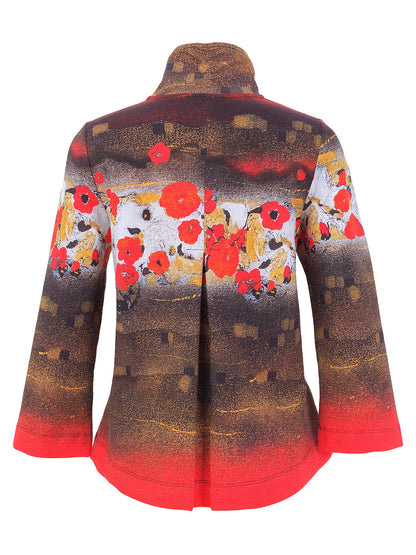 "Ramo De Nubes Rojas" Artist Print Statement Button Front Jacket. Style DOLC76636