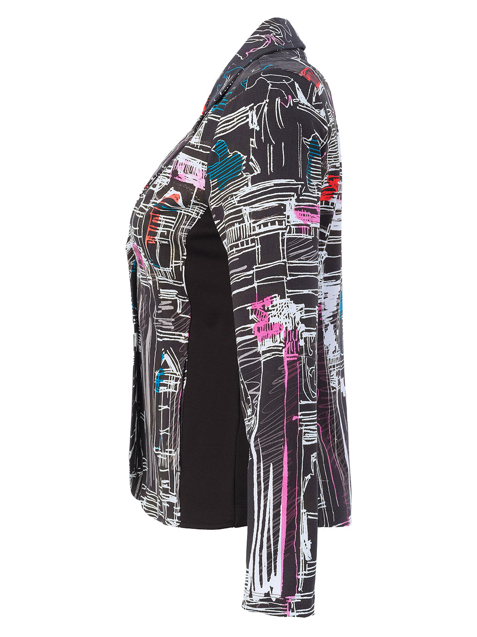 "Trevi" Artist Print Notched Lapel Blazer. Style DOLC76645