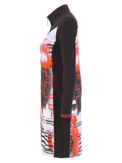"Geo Stripes" Artist Print Zipper Front Dress. Style DOLC76695