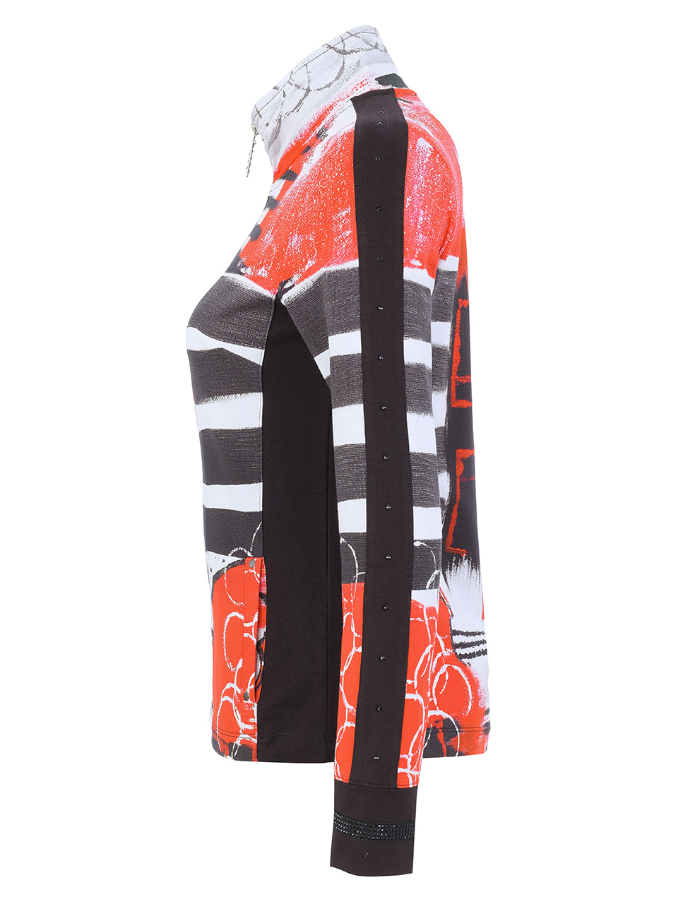 "Geo Stripes" Artist Print Zip Front Jacket. Style DOLC76696