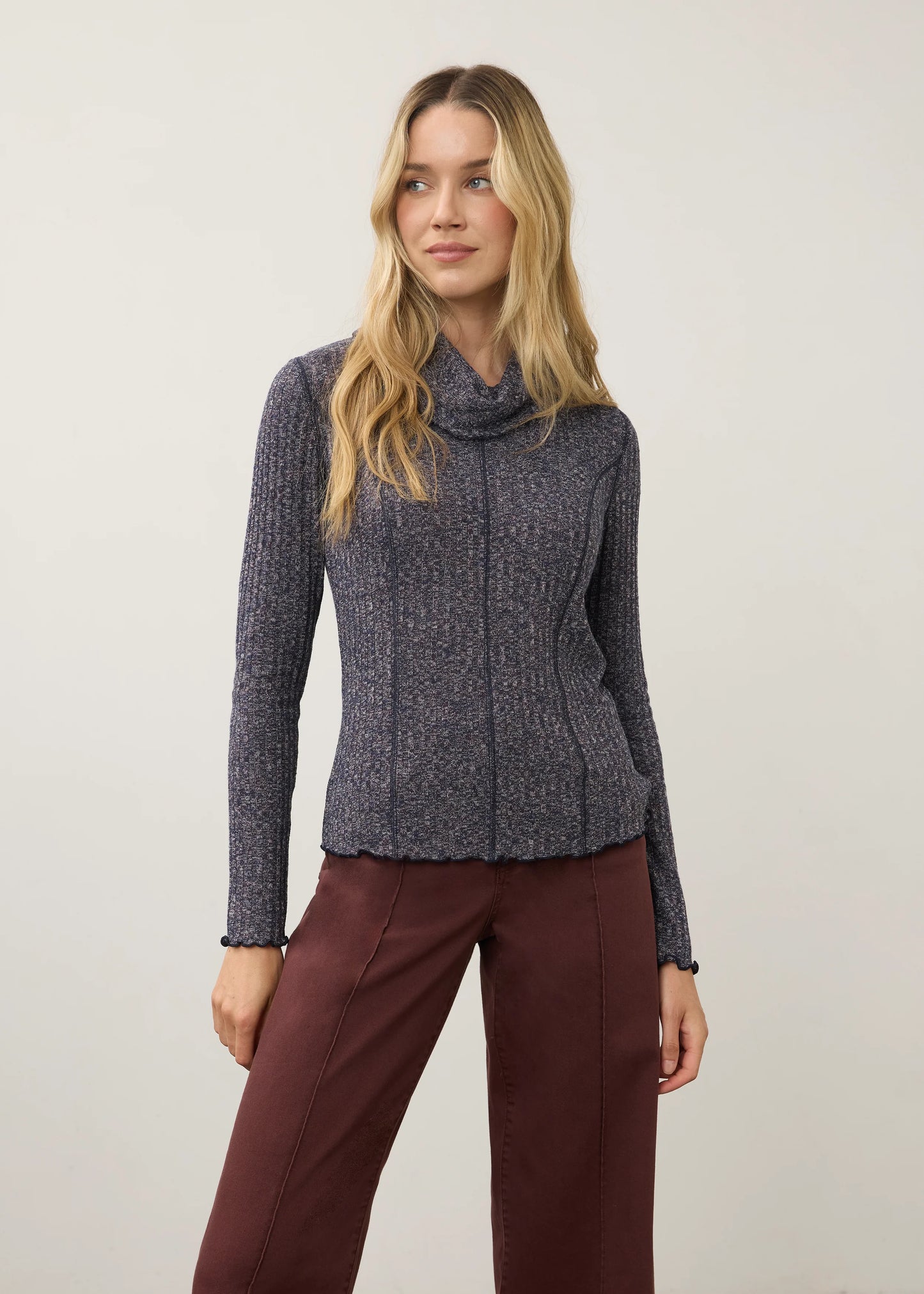 Long Sleeve Cowl Neck Top. Style FD3155135