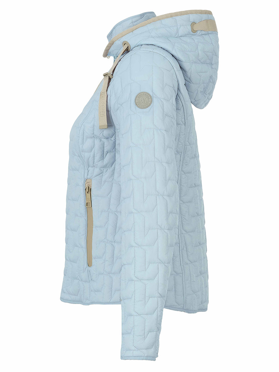 Quilted Lightweight Hooded Zip Front Jacket. Style DOLC76803