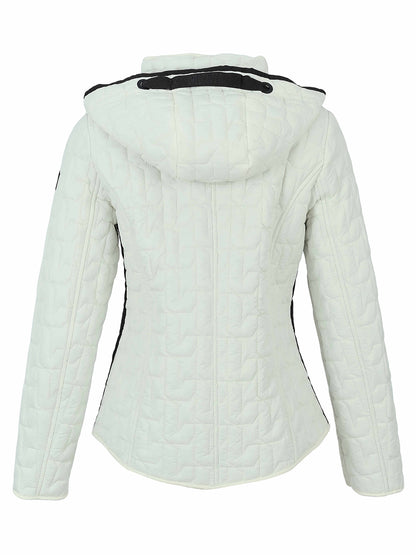 Quilted Lightweight Hooded Zip Front Jacket. Style DOLC76803