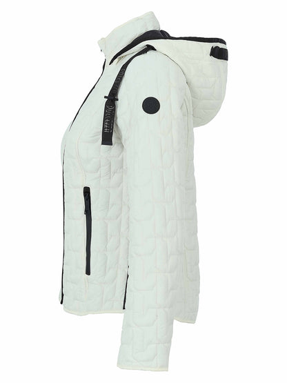 Quilted Lightweight Hooded Zip Front Jacket. Style DOLC76803