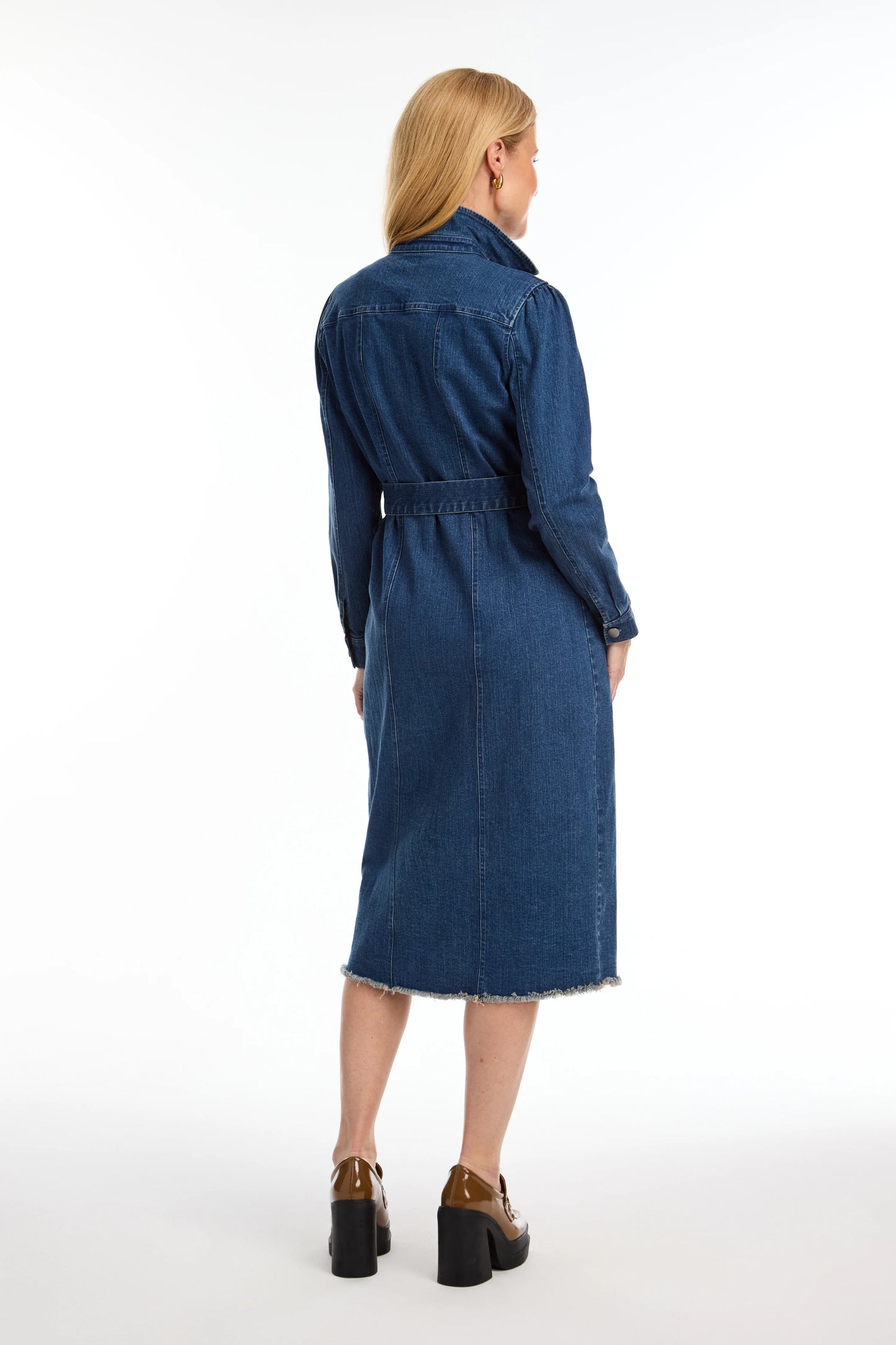 Denim Duster/Midi Denim Dress. Style FD7697667