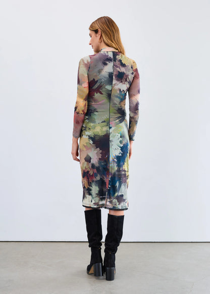 Long Sleeve Mesh Midi Dress. Style FD7920603