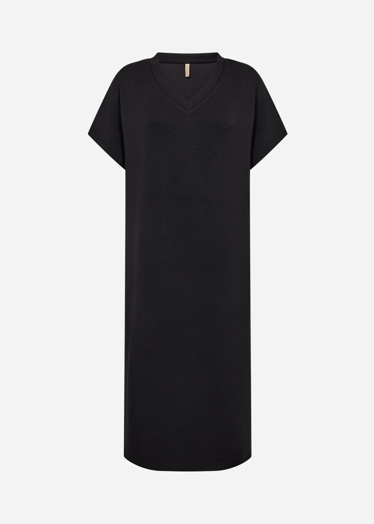 V-Neck Drop Shoulder Soft Stretch Fabric Midi Dress. Style SOYA27539