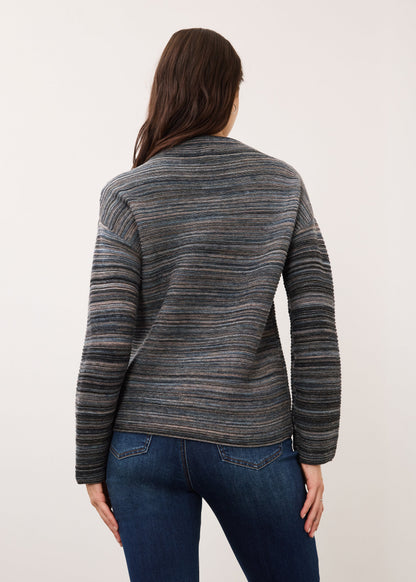 Boat Neckline Long Sleeve Vertical Sleeve Sweater. Style FD1215888