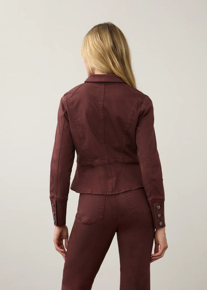 Button Front Contoured Waist Utility Jacket. Style FD10022511