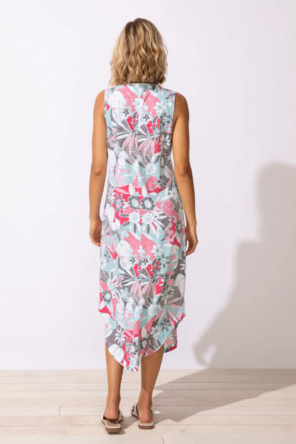 Floral Print Sleeveless V-Neck Dress. Style ESC83406