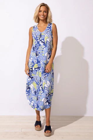 Floral Print Sleeveless V-Neck Dress. Style ESC83406