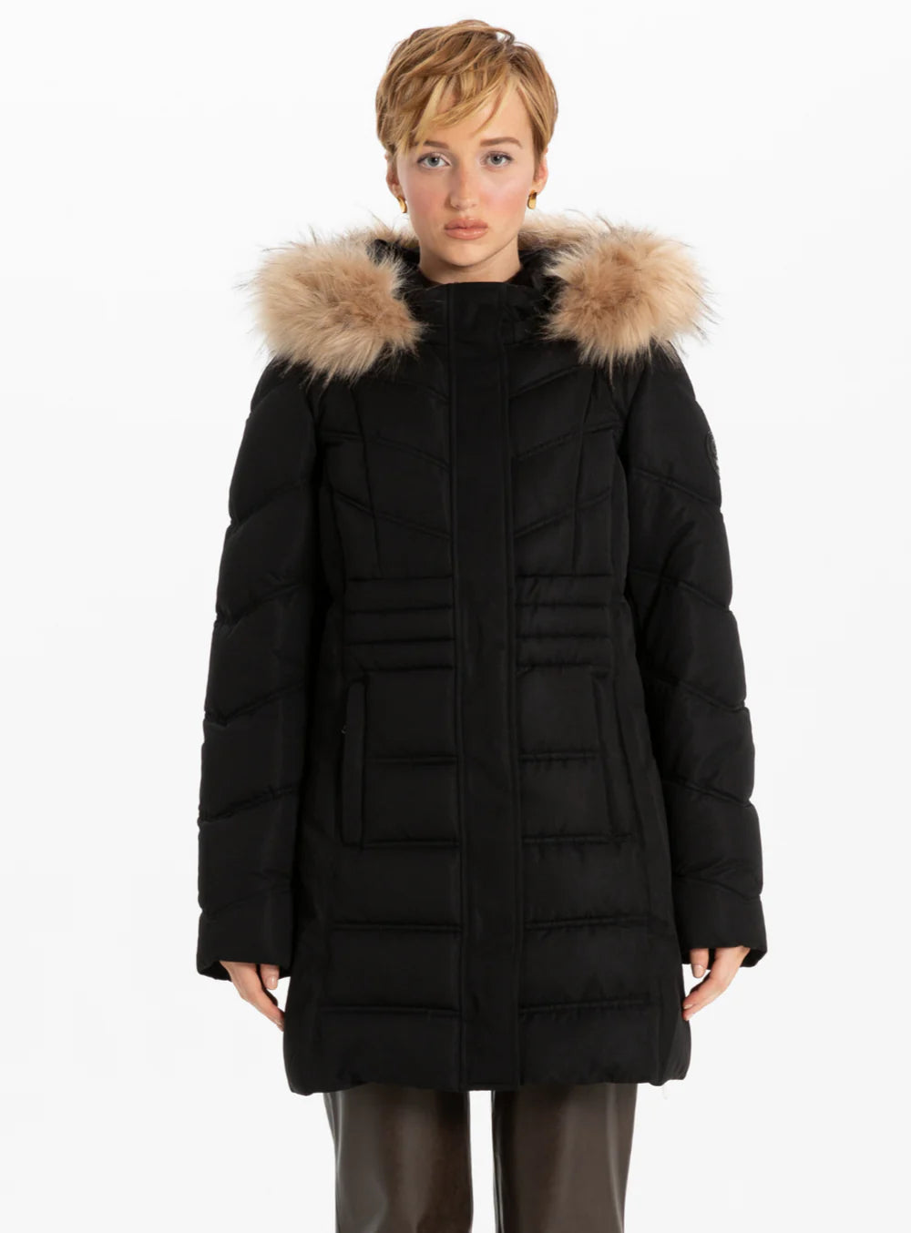 Minerva Chevron Quilted Parka. Style PZ8368507