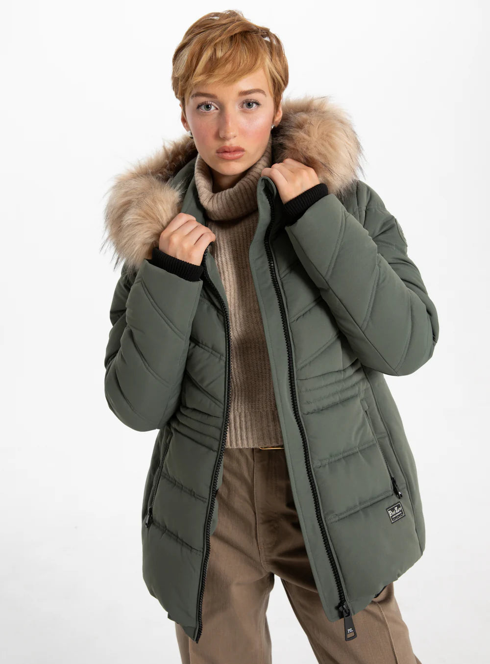 Stellina Removable Faux Fur Trim Outerwear. Style PZ8368589