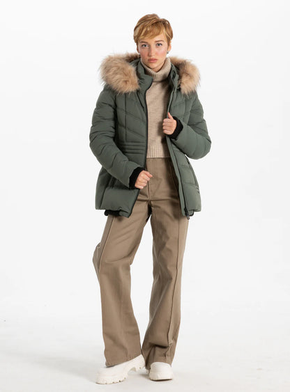 Stellina Removable Faux Fur Trim Outerwear. Style PZ8368589