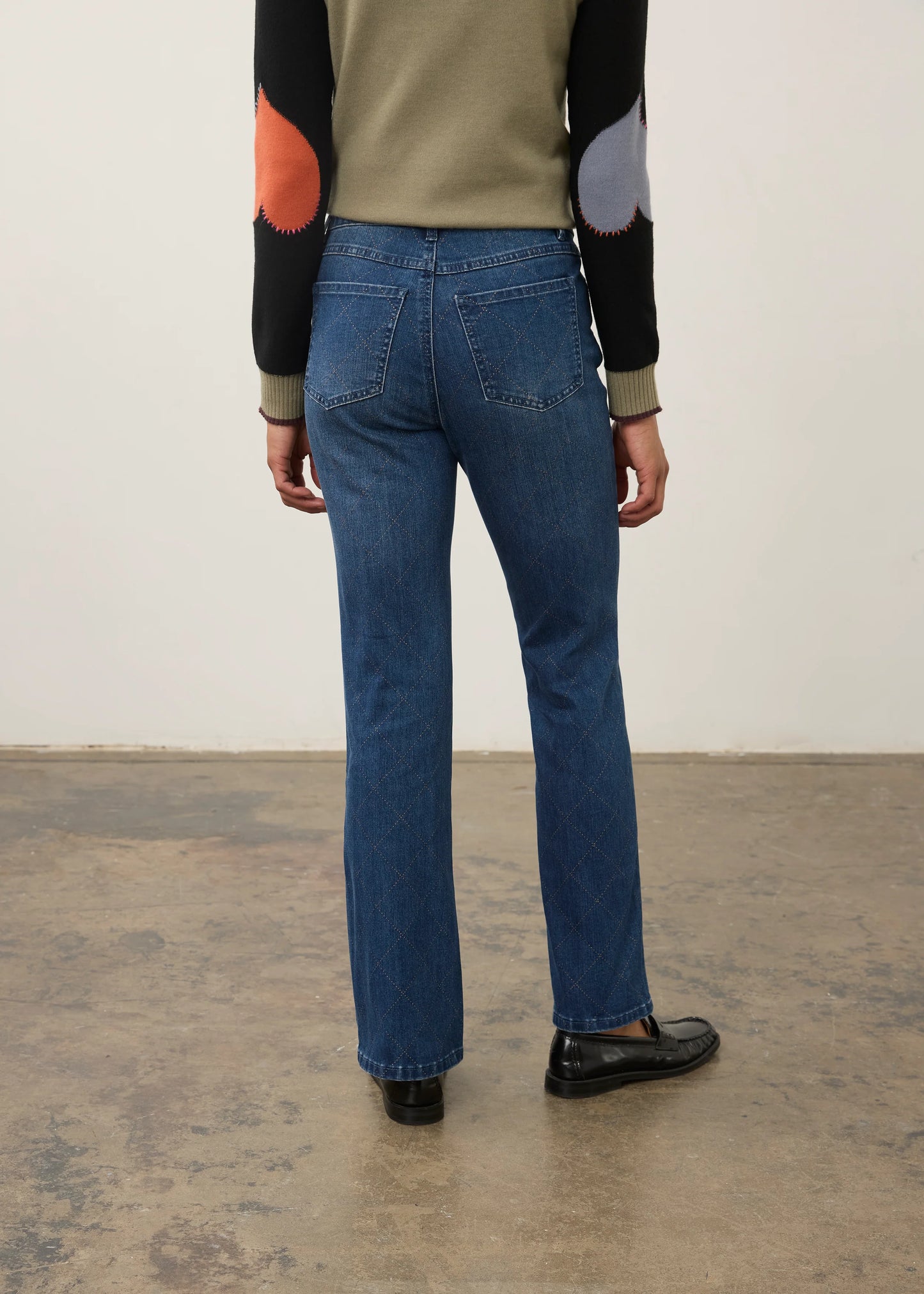 Olivia Bootcut Diamond Print Denim Jean. Style FD2466779