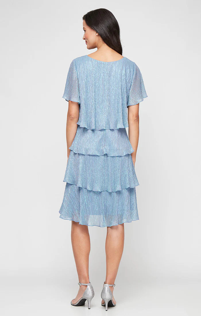 Shimmer Bodre Chiffon Tiered Cocktail Dress. Style SL9155124