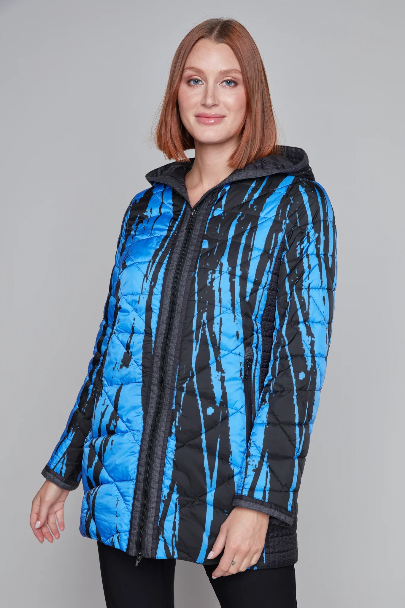 Breezy Black & Periwinkle Blue Outerwear. Style CD91765