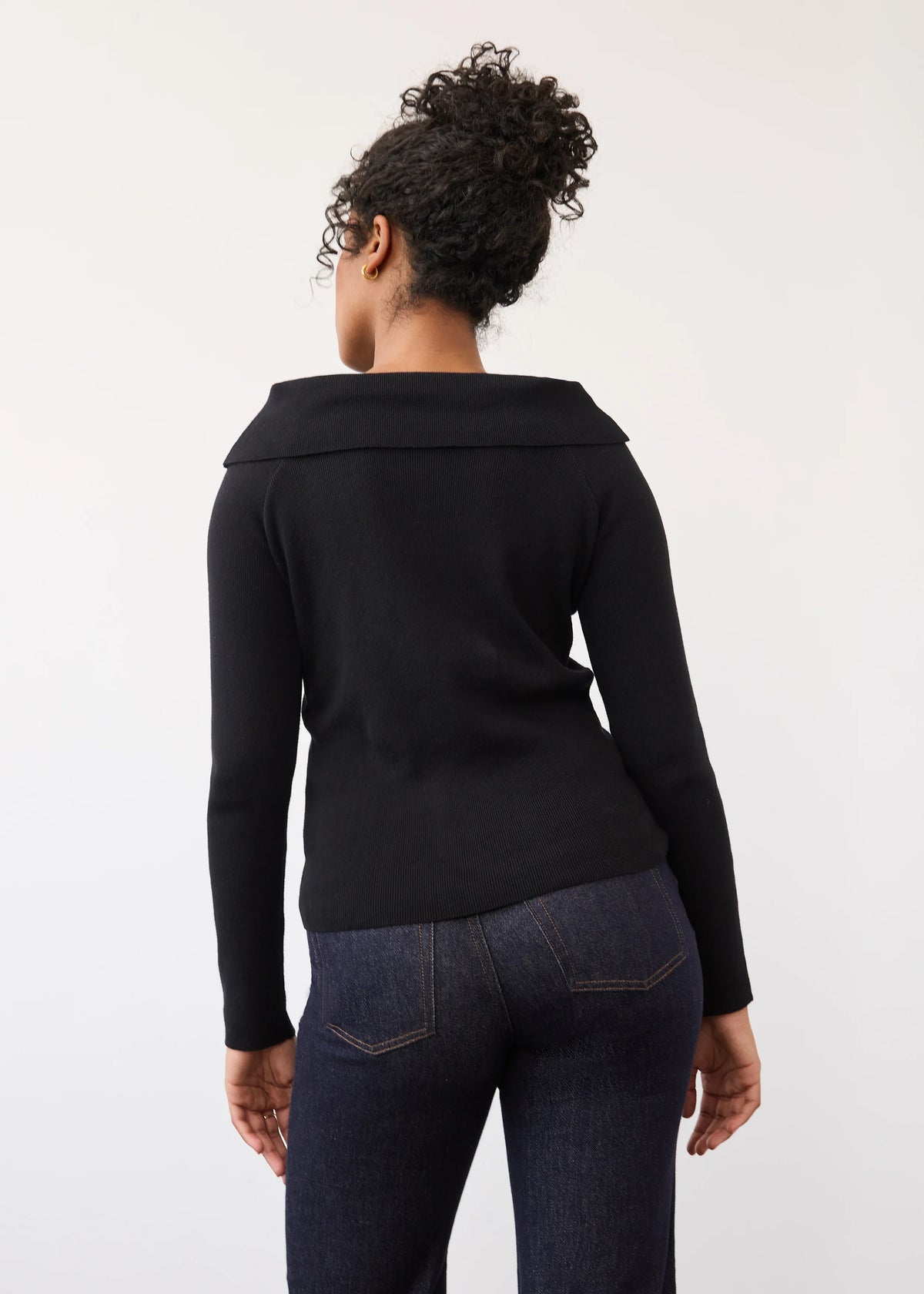 Off Shoulder Long Sleeve Cowl Neck Top. Style FD1983764