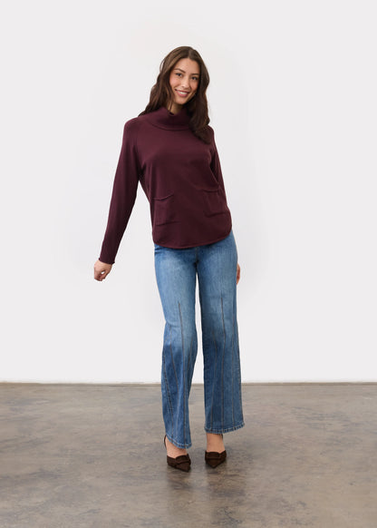 Cowl Neck Pop-Over Sweater. Style FD1492212