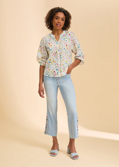 Pull-On Boot Crop Statement Buttons Jean. Style FD2989669
