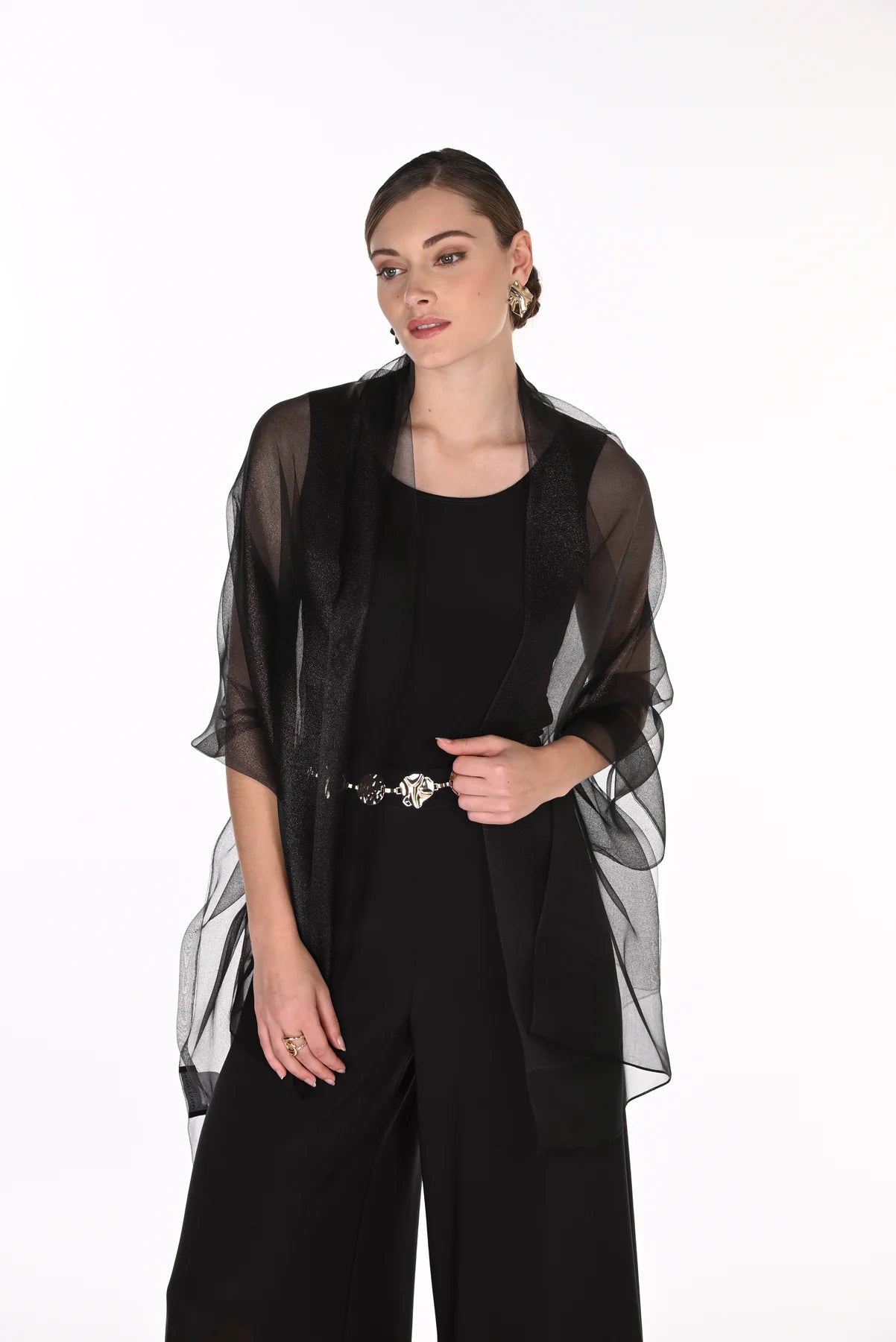 Shimmer Organza Sheer Shawl. Style FLA26960