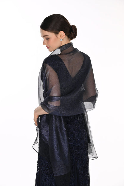 Shimmer Organza Sheer Shawl. Style FLA26960
