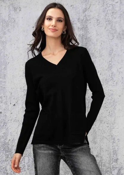 Patch Pocket V-Neck Sweater. Style ALSA44008